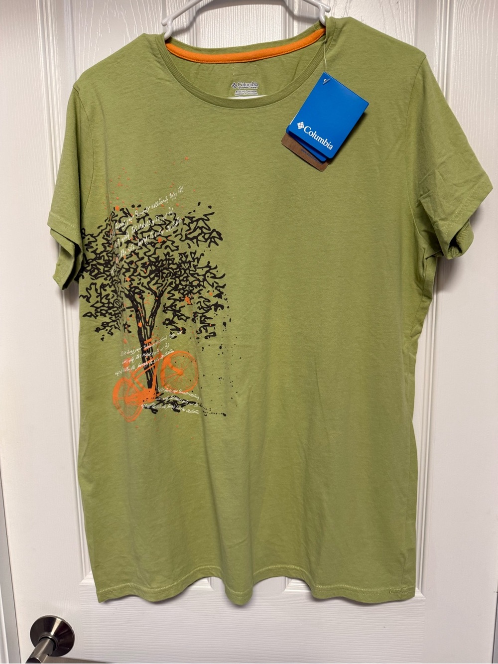 Columbia Olive Green Graphic Tree Tee with Orange Accent XL